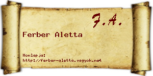 Ferber Aletta névjegykártya
